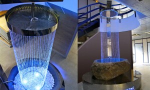 Fountain designed by Olivier Clavel and located in a bathroom showroom