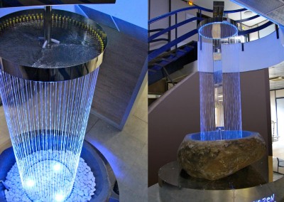 Fountain designed by Olivier Clavel and located in a bathroom showroom